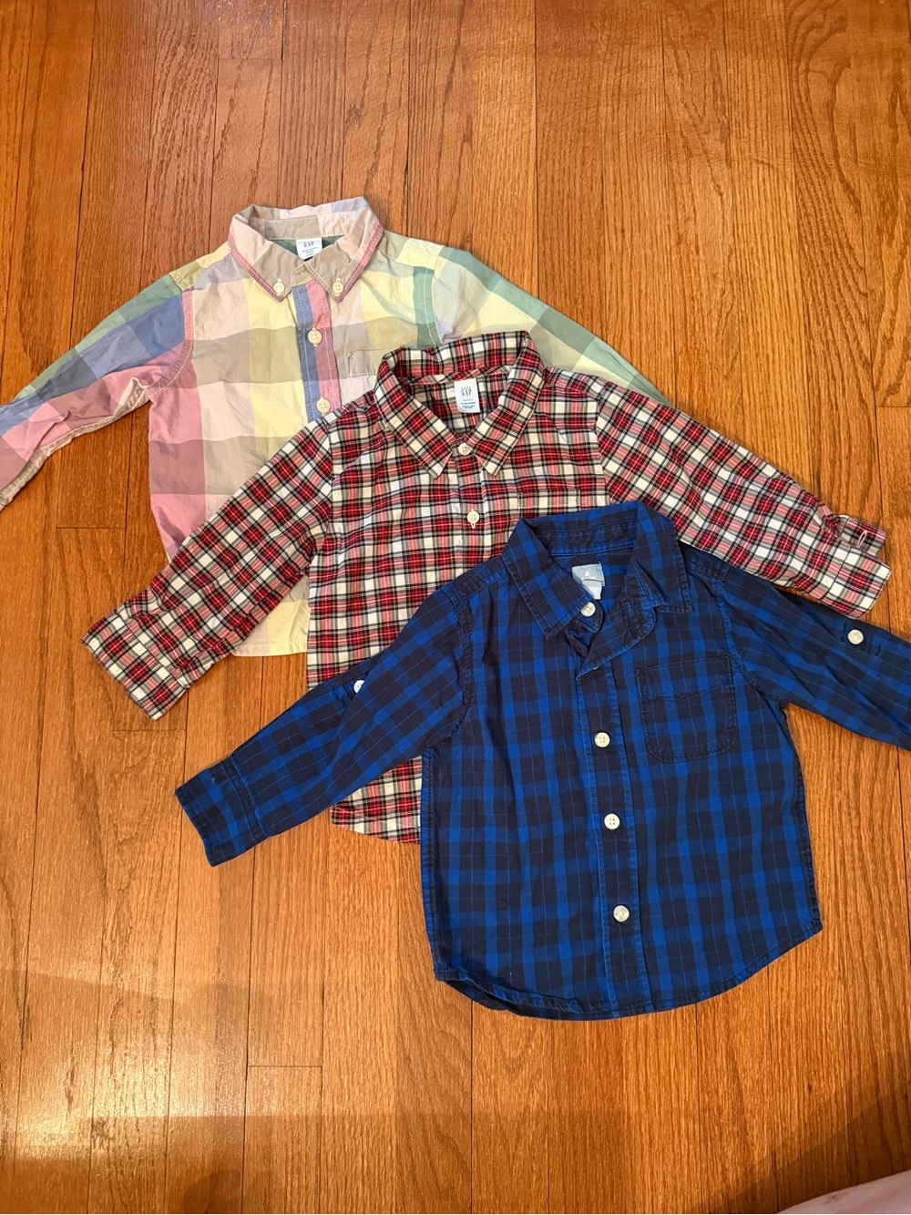 GAP Kids Plaid Button-Down Shirts - Blue, Red & Pastel Multi